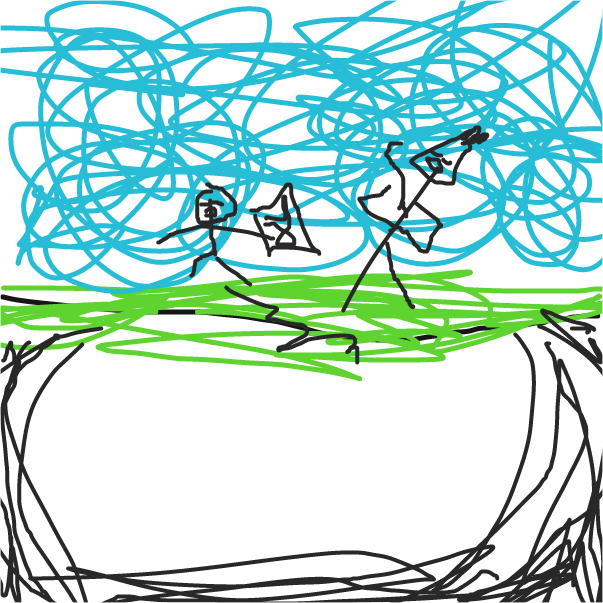 People just enjoying a normal day before a catastrophic event happens
 - Online Drawing Game Comic Strip Panel by GeneralPhantom