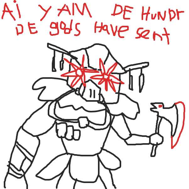 Allfather GIVE ME SIGHT!!!!! - Online Drawing Game Comic Strip Panel by Foxxerino513