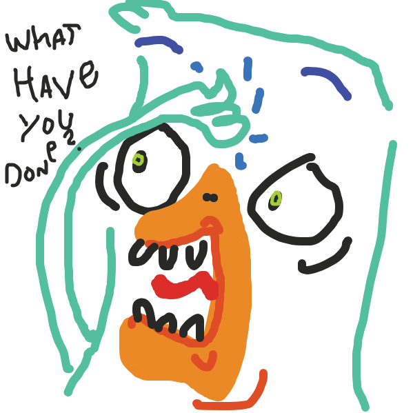 he's scared/ amused - Online Drawing Game Comic Strip Panel by chistoso