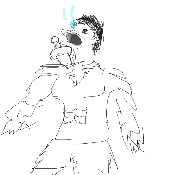 transforming into a bird with big muscles - Online Drawing Game Comic Strip Panel by Finncho