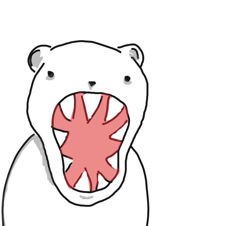 Drawing in big mouth by [REDACTED]