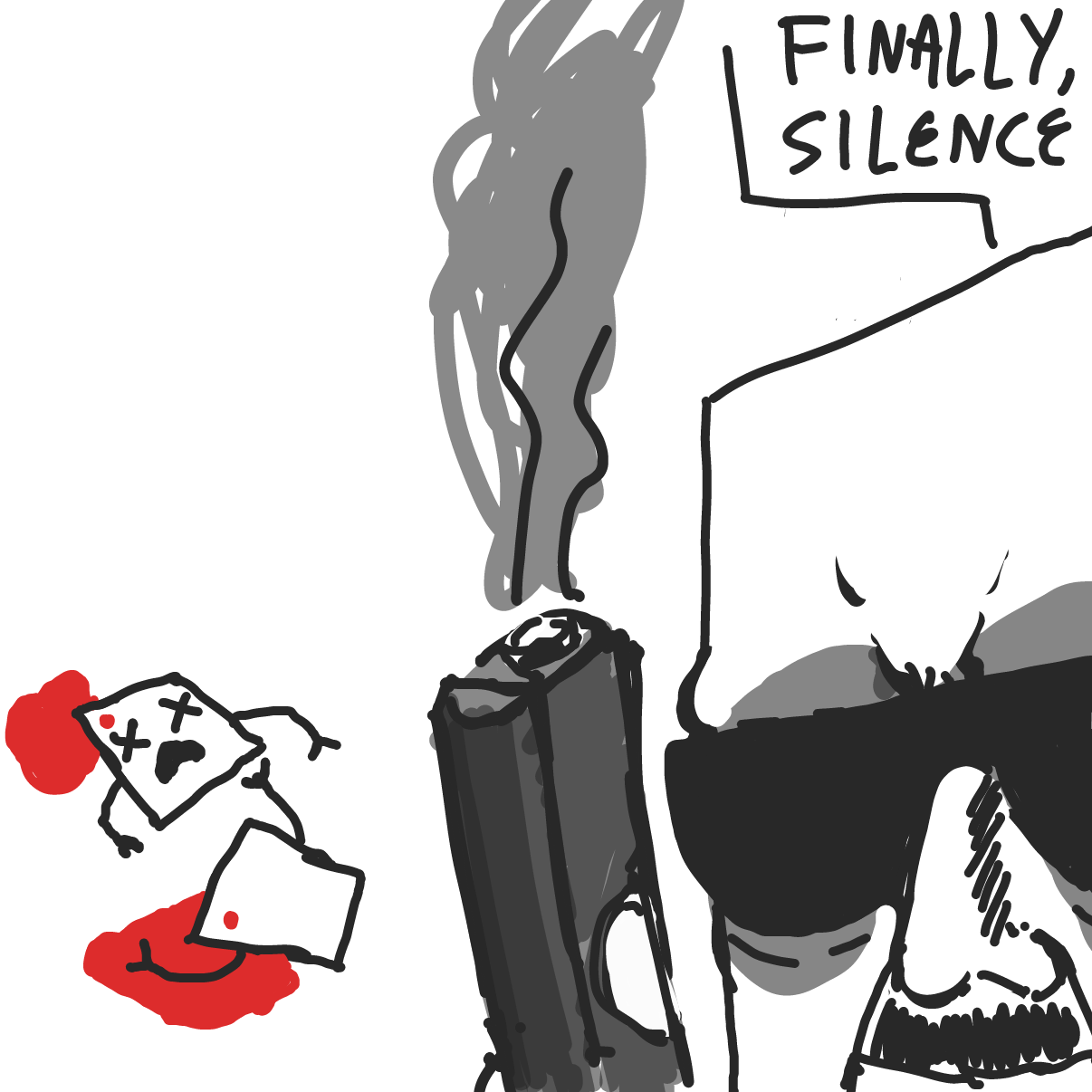 Third Cube stop all the madness - Online Drawing Game Comic Strip Panel by m0o3