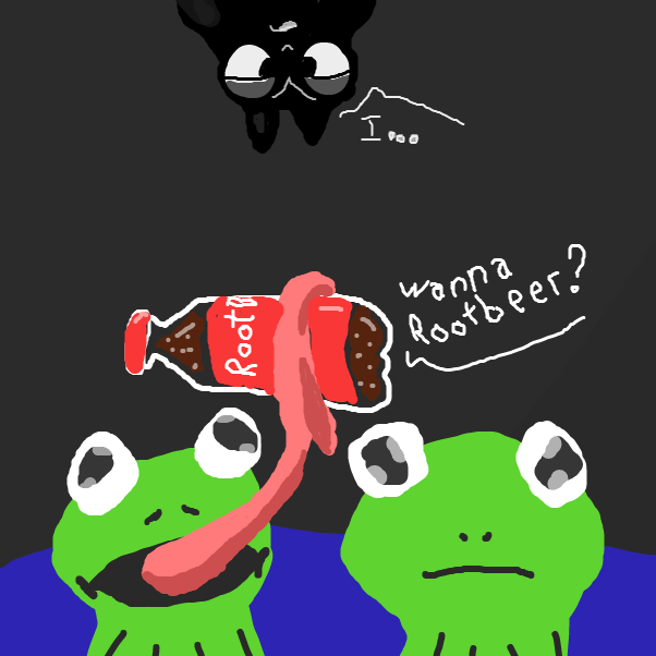 Drawing in Root Beer Frogs by ForestKitsune