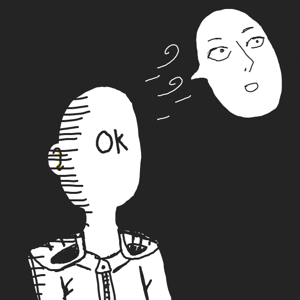 The wind blows away Saitama's face - Online Drawing Game Comic Strip Panel by ElizabethGrace