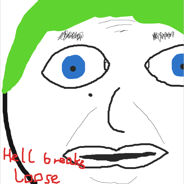 "Hell breaks loose" - Online Drawing Game Comic Strip Panel by Nejt