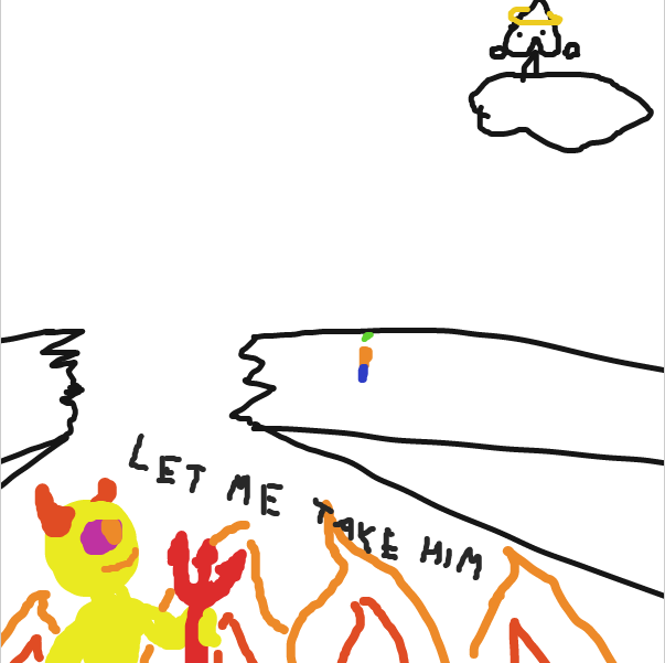 Devil invites you to his DMs - Online Drawing Game Comic Strip Panel by Nejt