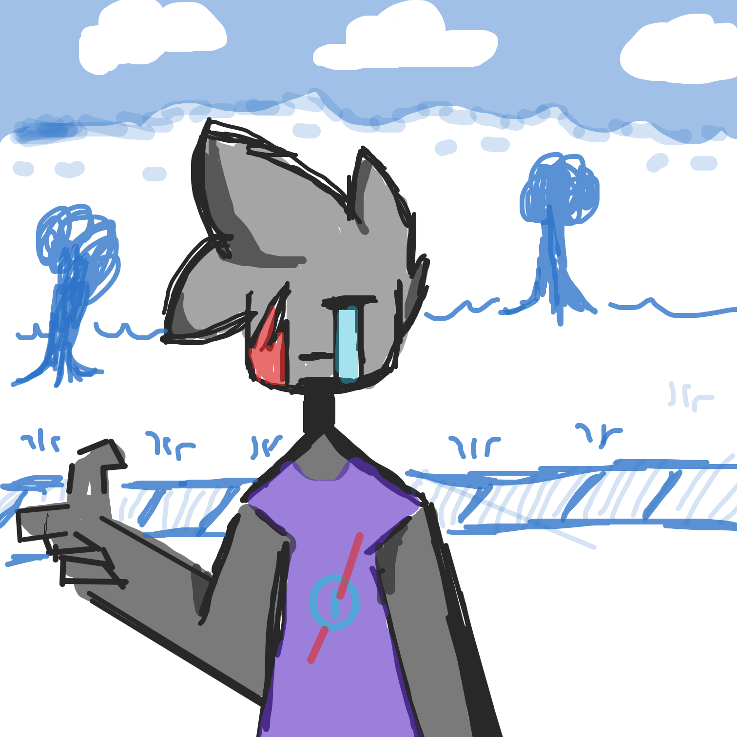 Drawing in im sad, pls draw a wholesome support animal by LizardPie34