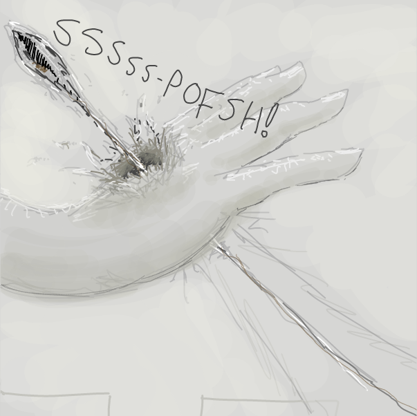 Drawing in Untitled: Hard Hit by Buckawn