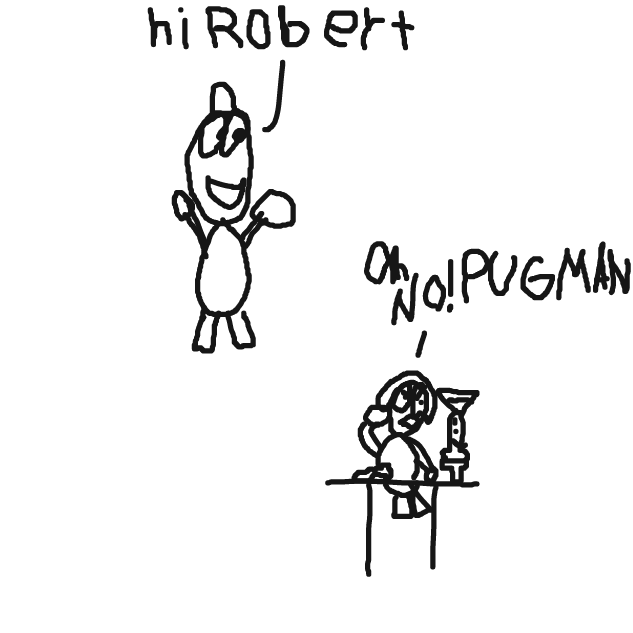 Drawing in Pugman by garfieldfan1005