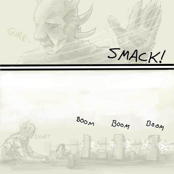 Drawing in Untitled: Hard Hit by Buckawn