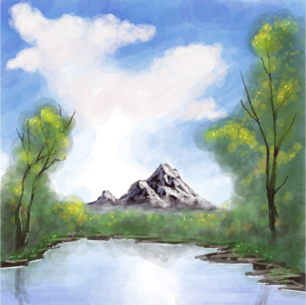 Liked webcomic Follow along with a Bob Ross video on Youtube.