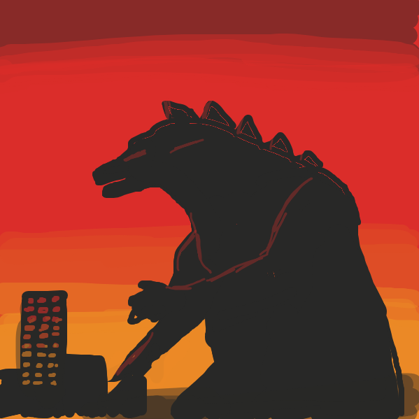 Drawing in GOdzilla by Mojomos