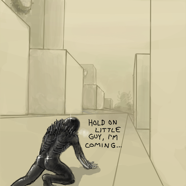 Drawing in Untitled: Incoming by Buckawn