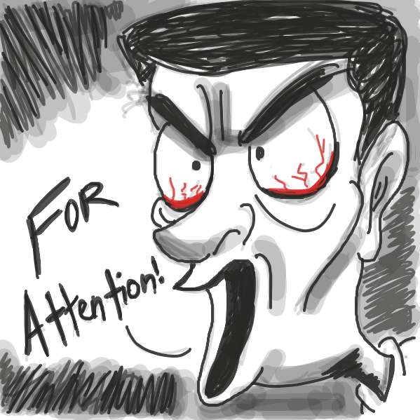 He's screaming for attention.  - Online Drawing Game Comic Strip Panel by Loco-L