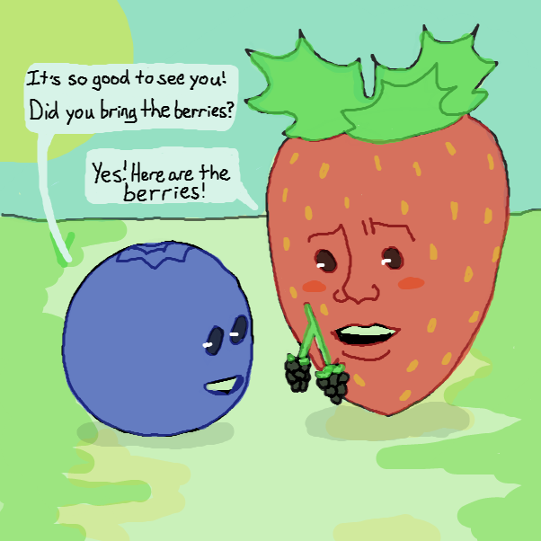 berry came back with the berries! - Online Drawing Game Comic Strip Panel by Chepley