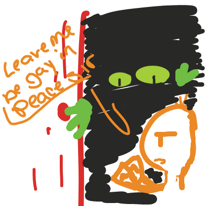 Person coming out of the closet  - Online Drawing Game Comic Strip Panel by PJ