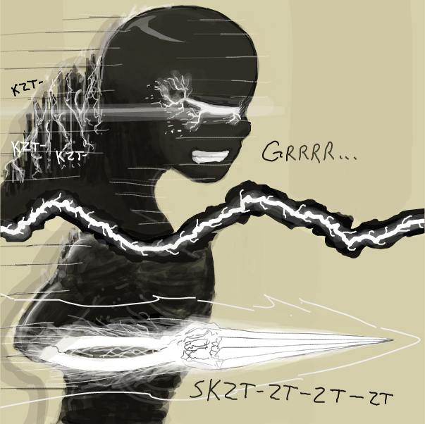 Drawing in Untitled: Incoming by Buckawn