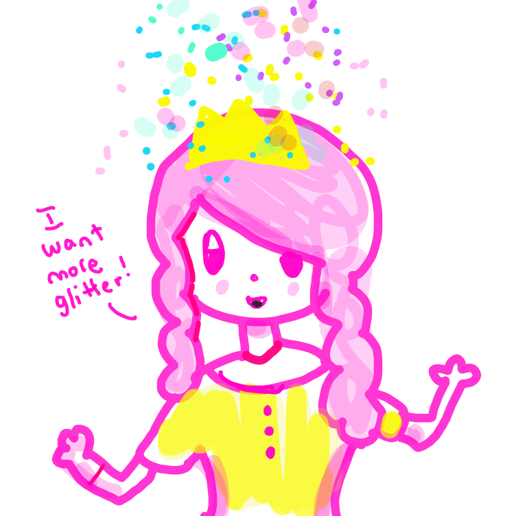Drawing in glitter primcess by niania