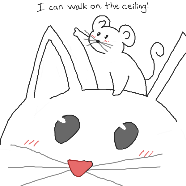 what will cat do, knowing that mouse can walk on the ceiling? - Online Drawing Game Comic Strip Panel by Chepley