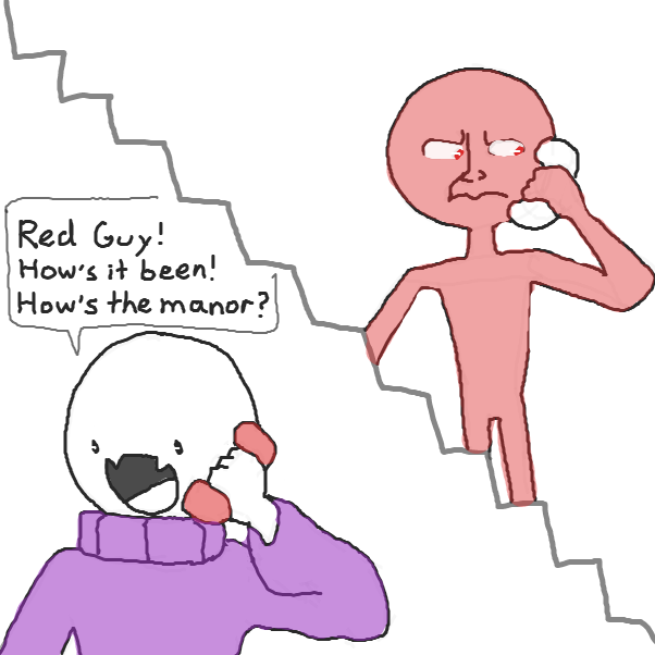 is red guy still in that manor? - Online Drawing Game Comic Strip Panel by Chepley
