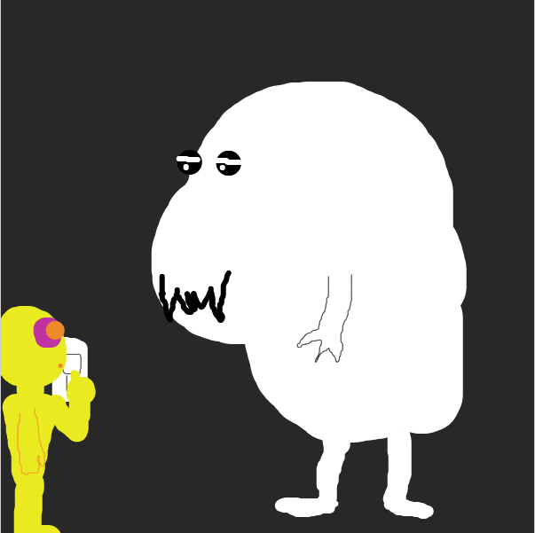 He is actually a monster! - Online Drawing Game Comic Strip Panel by Nejt