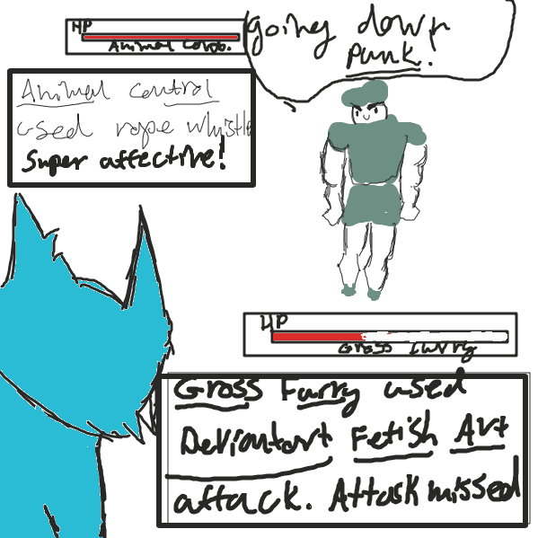 DIE FURRY SCUM!!!!!! - Online Drawing Game Comic Strip Panel by Queen Of Trash