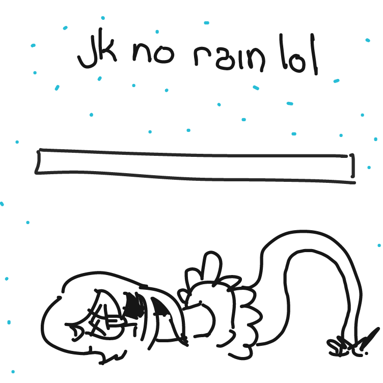 she dies because big block blocks rain :) - Online Drawing Game Comic Strip Panel by mavis