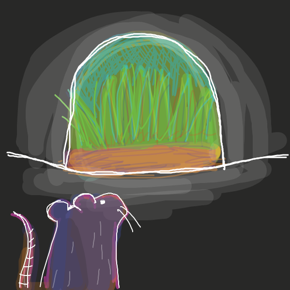 the lil rat has found the outside! so exciting but scary. timid rat can't help its curiosity tho - Online Drawing Game Comic Strip Panel by cazzy