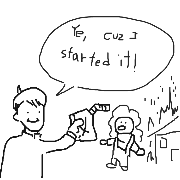 we didn't start the fire - Online Drawing Game Comic Strip Panel by FetusJesus