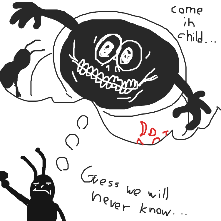 monster in jar - Online Drawing Game Comic Strip Panel by FetusJesus