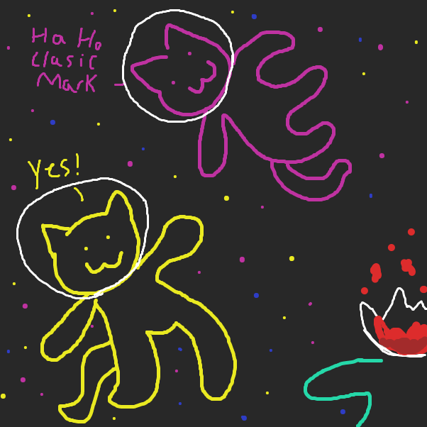 Drawing in We are in space by Derren