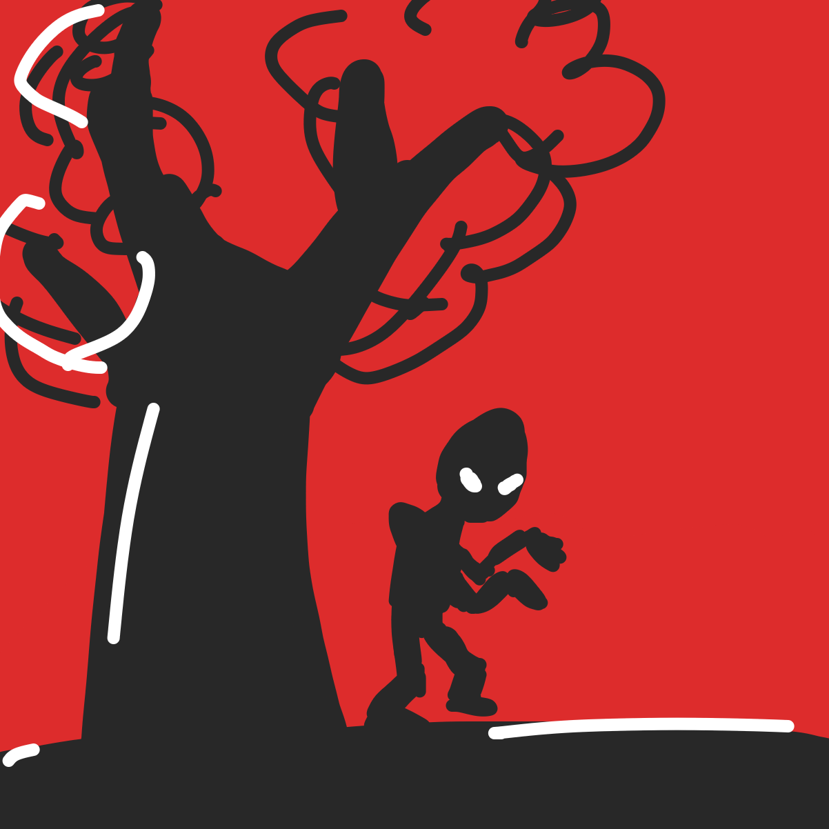 Drawing in Blood red forest  by Garbage