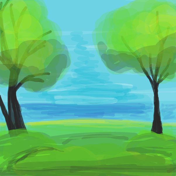 Happy little trees: check  - Online Drawing Game Comic Strip Panel by Derren