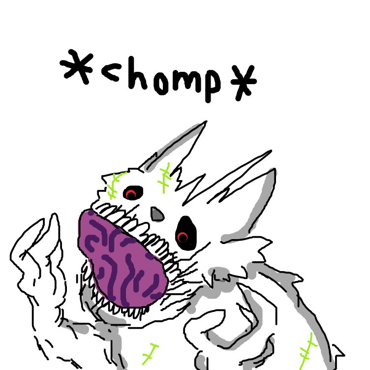 Drawing in zombie kitty by FetusJesus