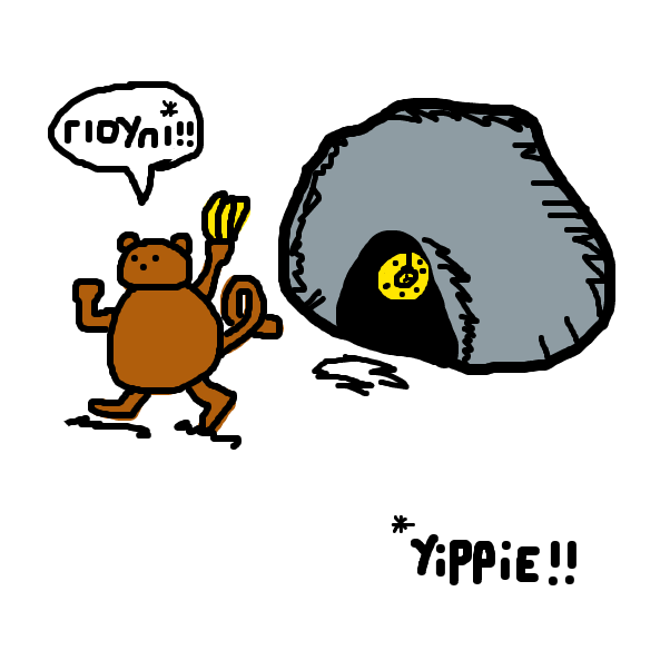 Drawing in Manny Monkey escapes from the cave by SteliosPapas