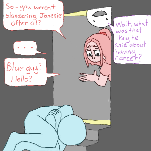 we slandering Dylan Jones? - Online Drawing Game Comic Strip Panel by Chepley