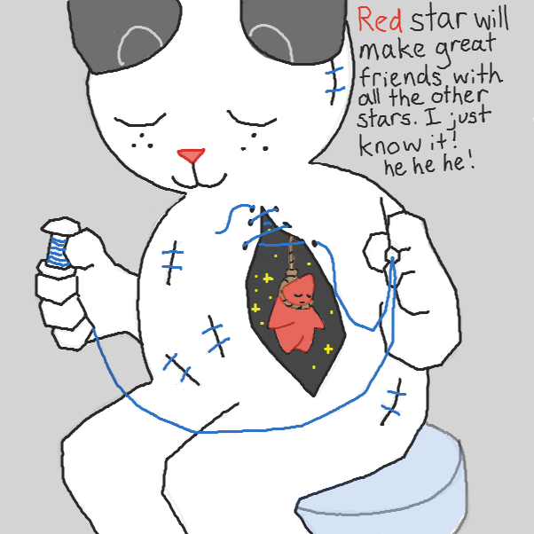 The Chronicles of NIANIA (Red Star Cat from 'NOOO') - Online Drawing Game Comic Strip Panel by Chepley