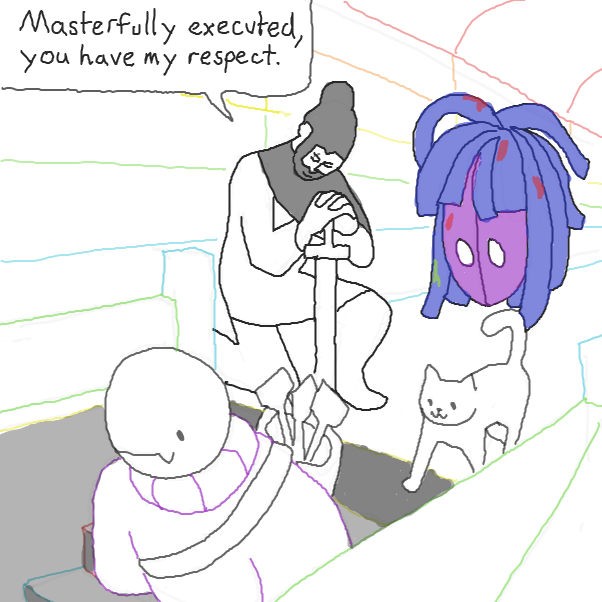 Down into the dungeon they go! Probably not that dark in there once your eyes adjust to the light. - Online Drawing Game Comic Strip Panel by TagTeamChepley