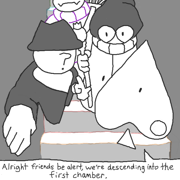 What are they going to find in the first chamber? - Online Drawing Game Comic Strip Panel by Chepley