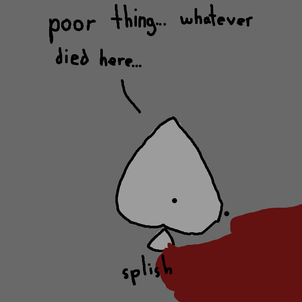 Spade comes across a large puddle of blood... - Online Drawing Game Comic Strip Panel by ItzAki