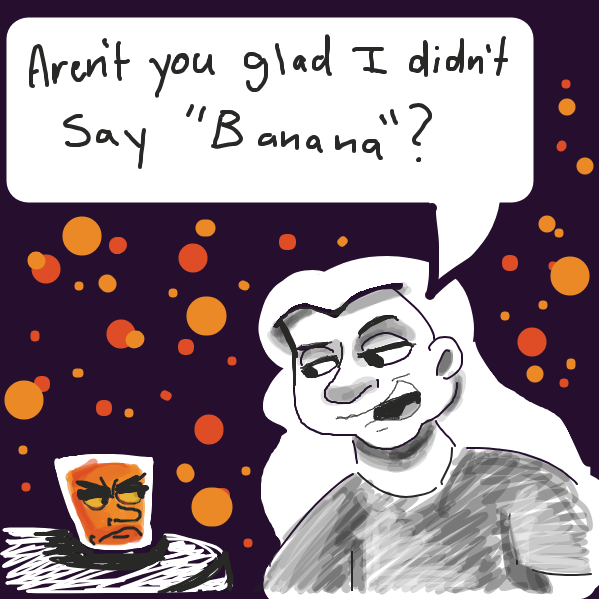 Drawing in orange juice by Loco-L