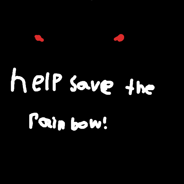 the rainbow has been filed with a black monster! help us save the rainbow!!! - Online Drawing Game Comic Strip Panel by plufiedapotat