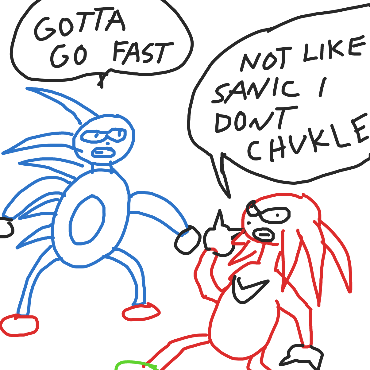 Drawing in Knuckels the Enchida by bajira