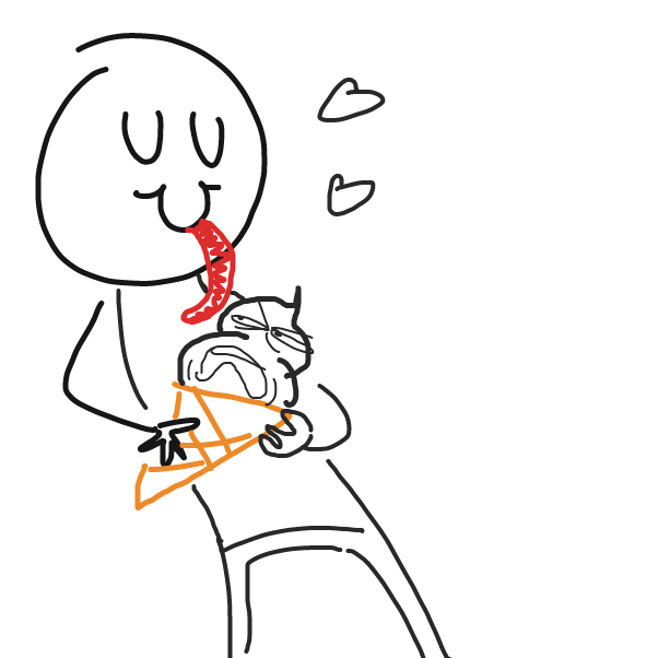 Human licks icecream but the icecream is poopoo and not happy about it - Online Drawing Game Comic Strip Panel by HollowBirb