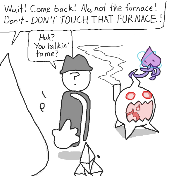ouch! that furnace would be hot! - Online Drawing Game Comic Strip Panel by Chepley