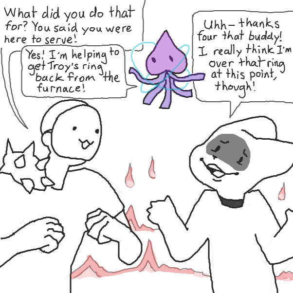 Sola is just helping! See?
 - Online Drawing Game Comic Strip Panel by Chepley