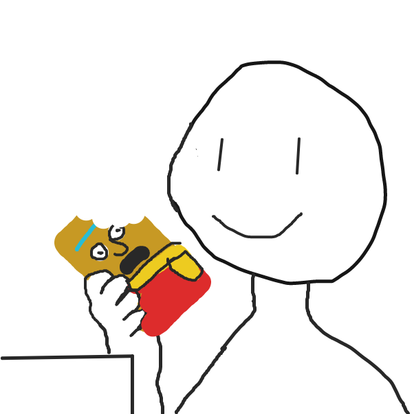 The character eats Chocolate Rick - Online Drawing Game Comic Strip Panel by CrybabyBean