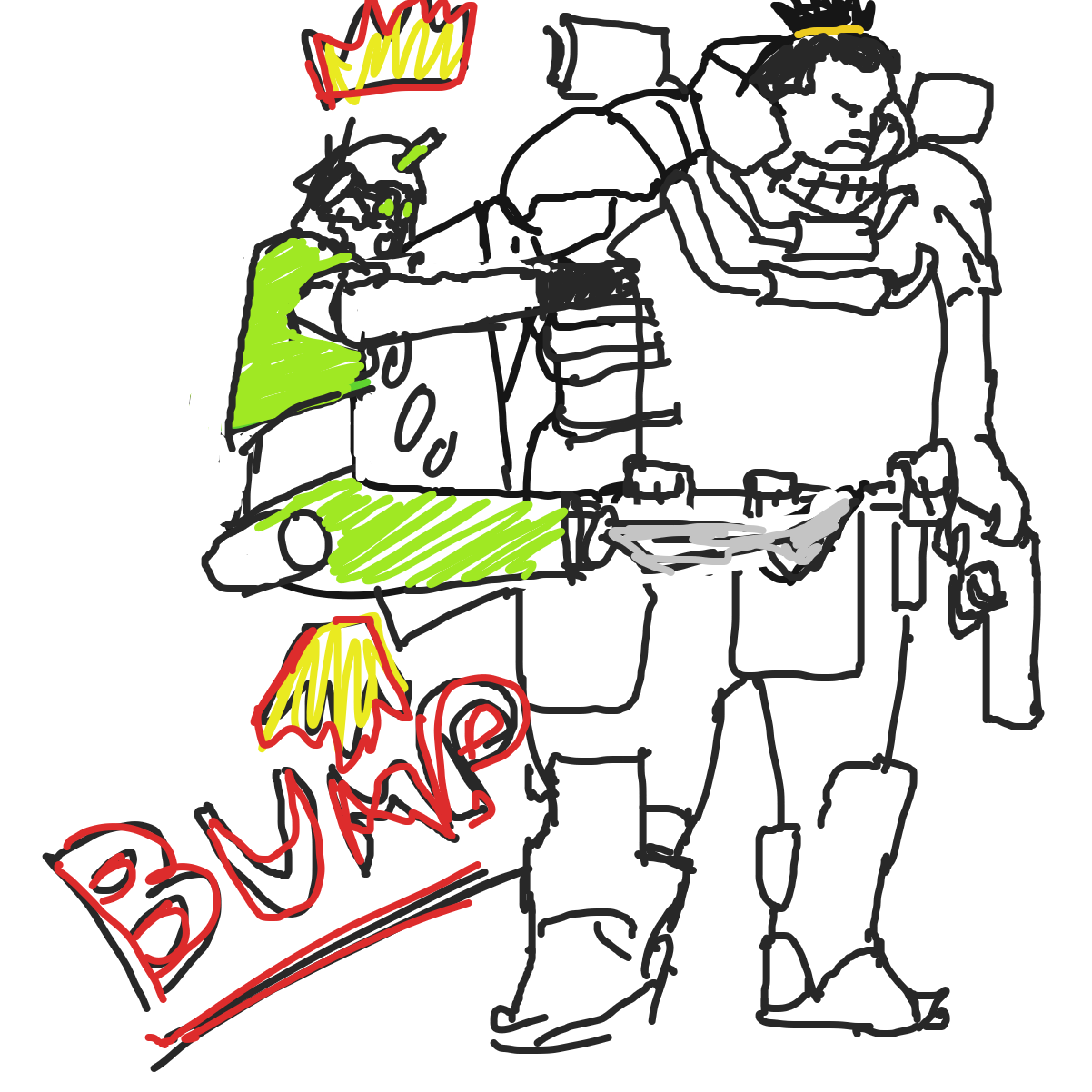 Bumped into the big baby - Online Drawing Game Comic Strip Panel by l’intrus