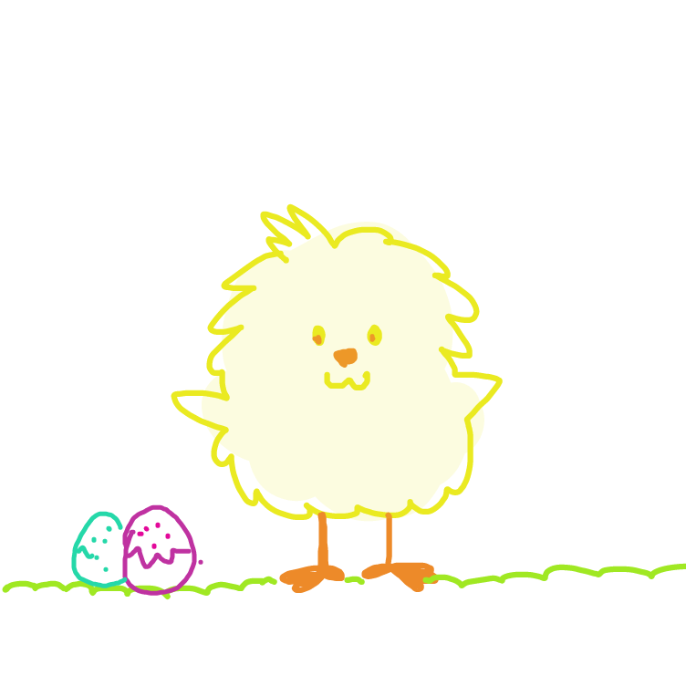 Drawing in easter chick by niania