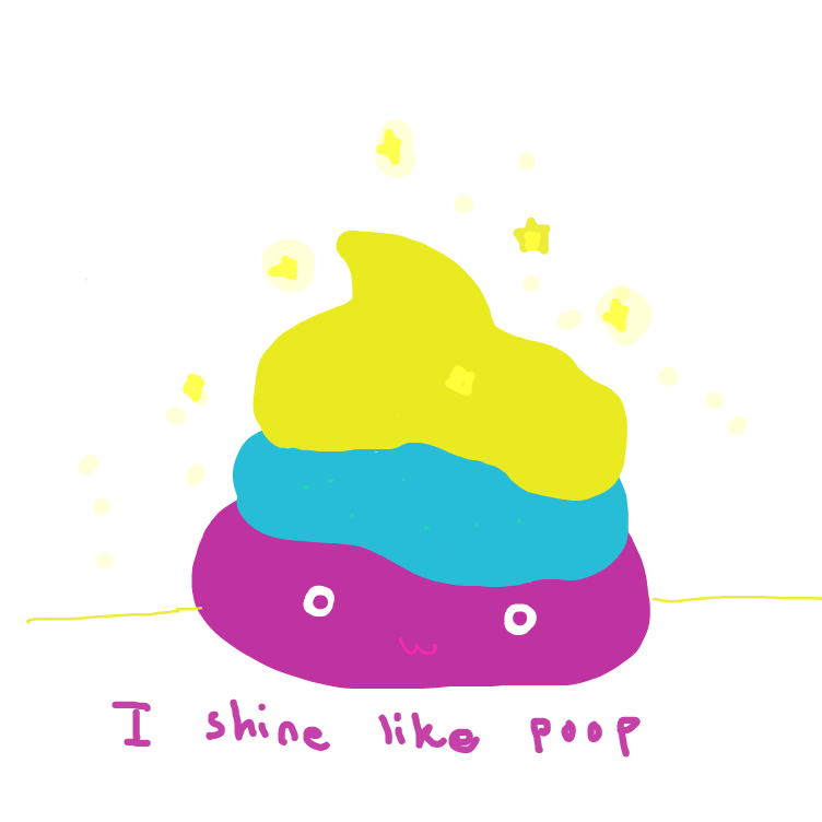 Drawing in colourful poo by niania